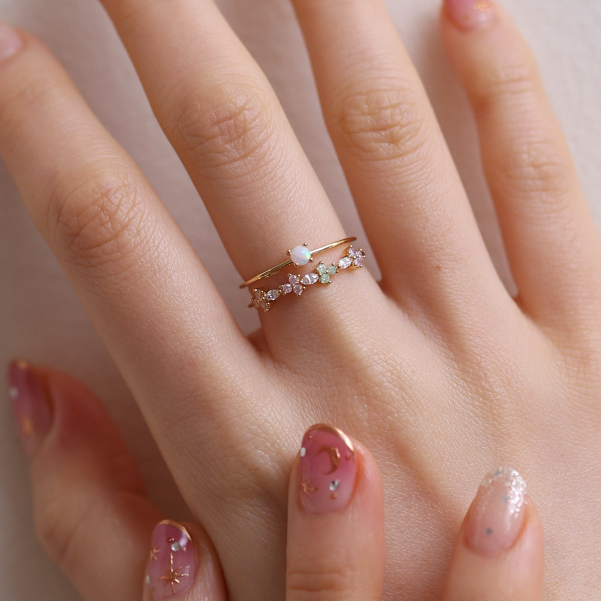 Layered Opal Bloom Ring-1