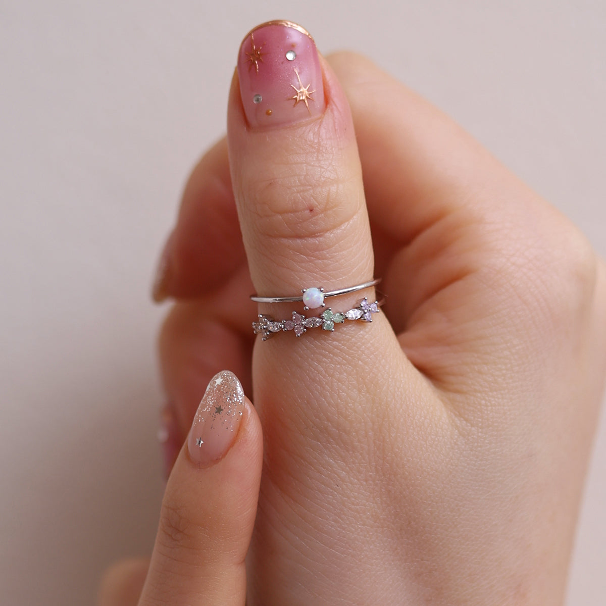 Layered Opal Bloom Ring-2