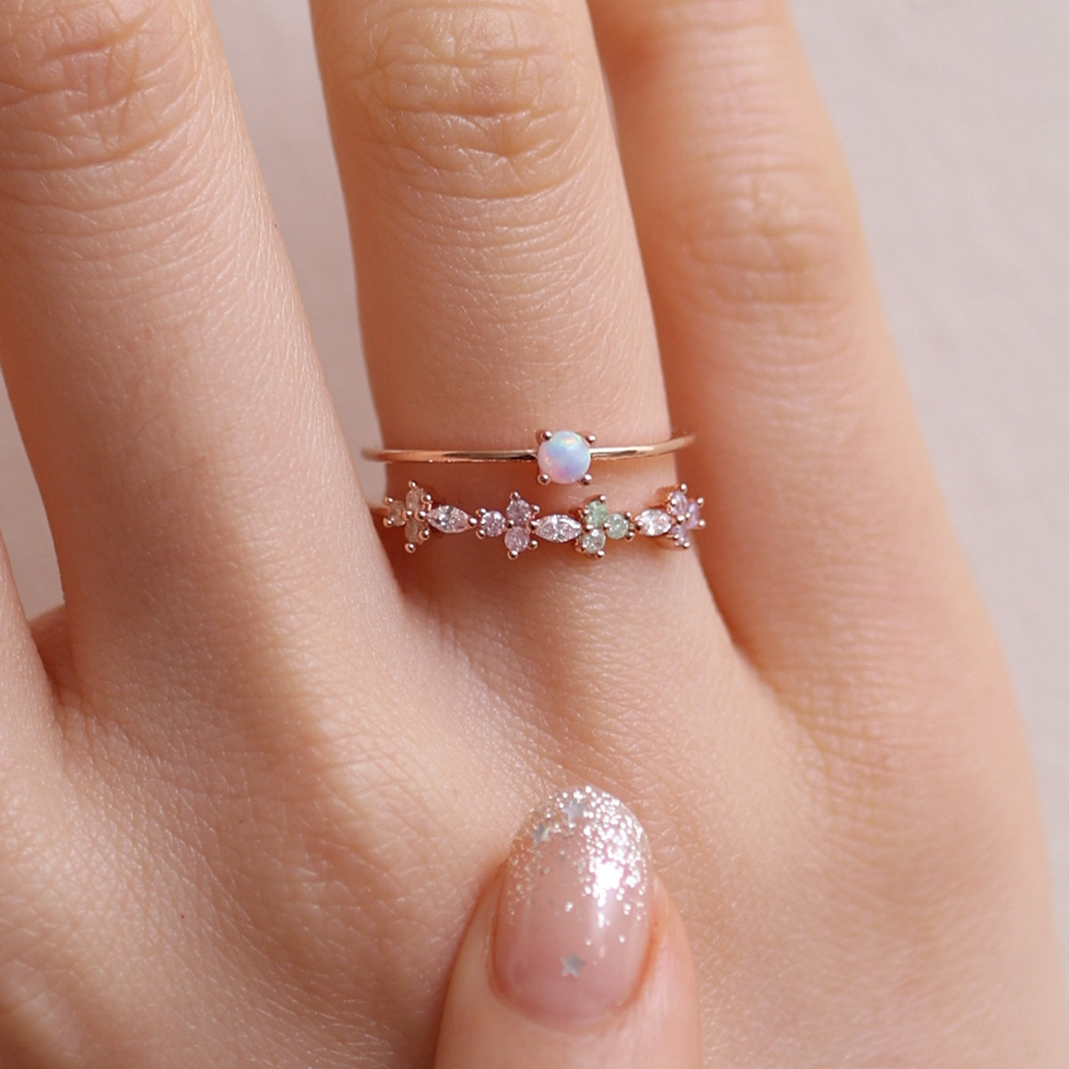 Layered Opal Bloom Ring-3