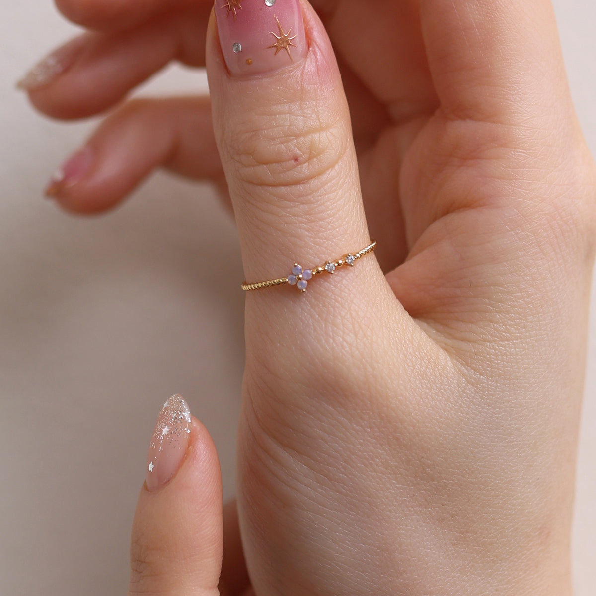 Moonstone Flower Ring-1
