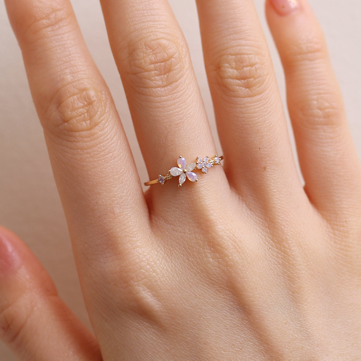 Moonstone Blossom Duo Ring-2