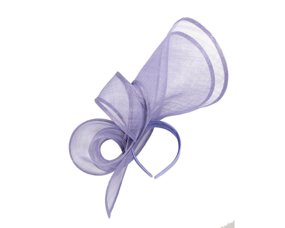 Large violet sinamay fascinator by Max Alexander-3