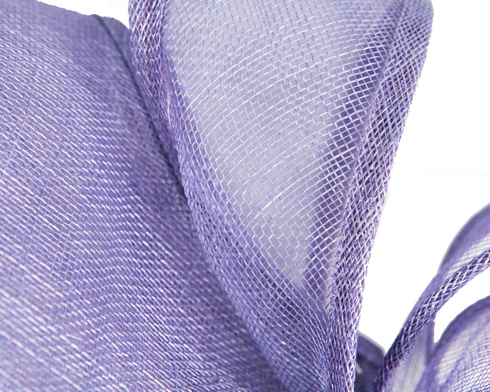 Large violet sinamay fascinator by Max Alexander-2