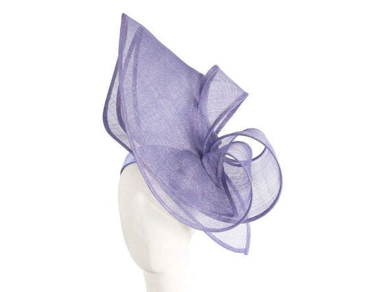 Large violet sinamay fascinator by Max Alexander-0