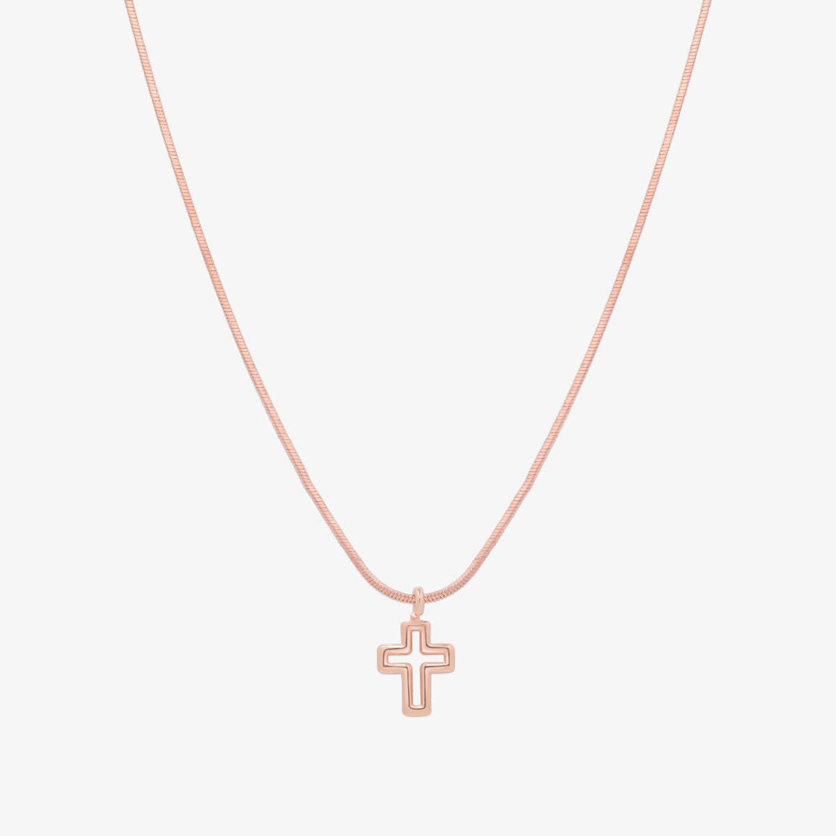 Line cross pendant necklace-2