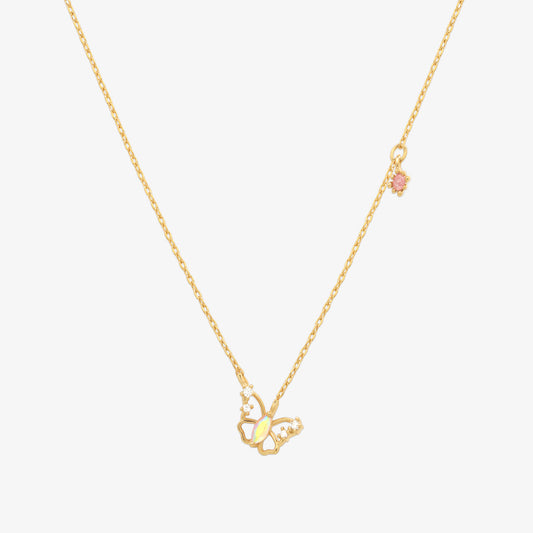 Butterfly cubic drop necklace-0
