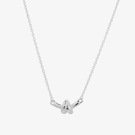 Silver knot necklace-0