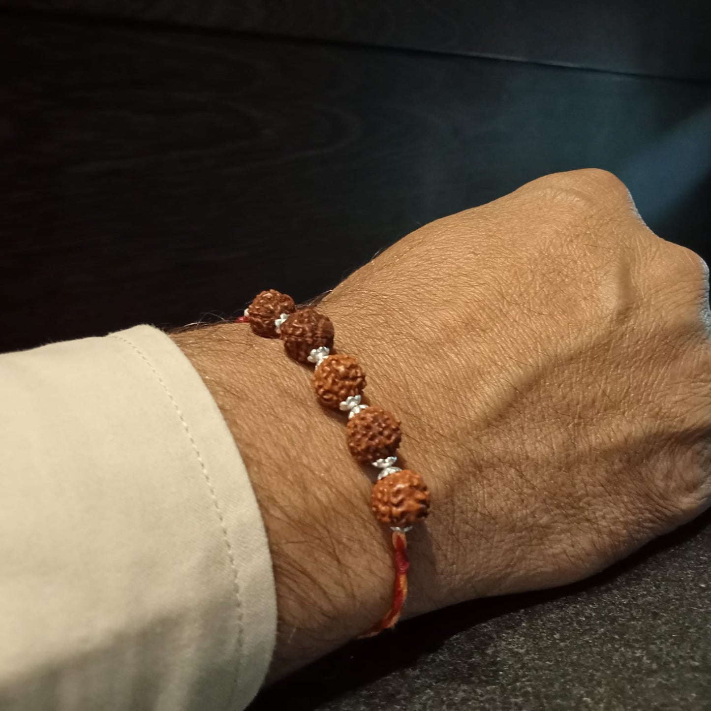 Rudraksha Silver Rakhi-2