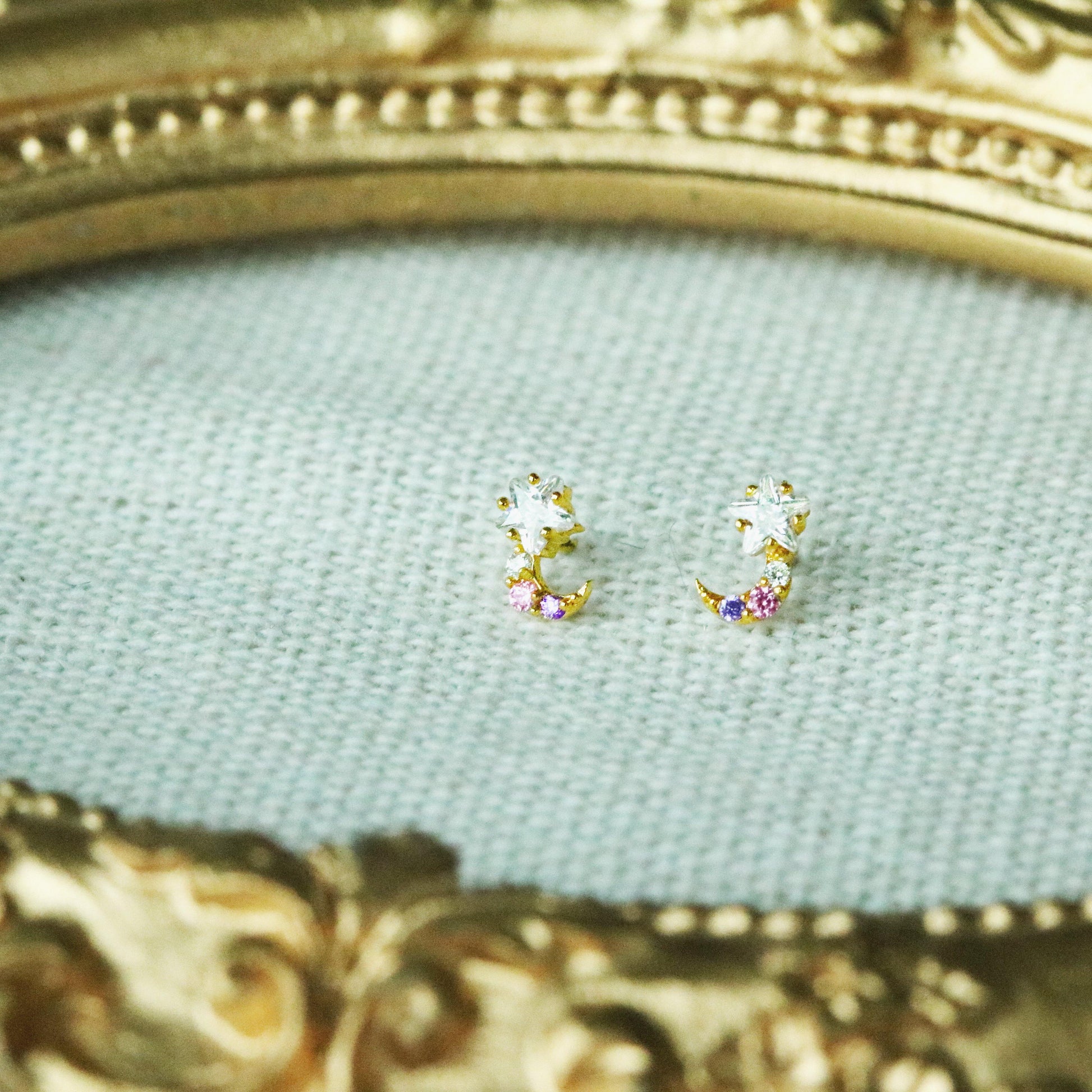 Tiny moon earrings-5