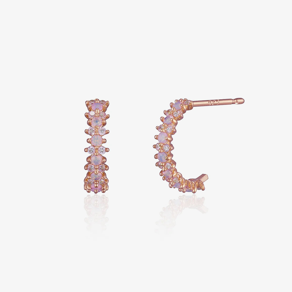 Snowflake semi-hoop earrings-6
