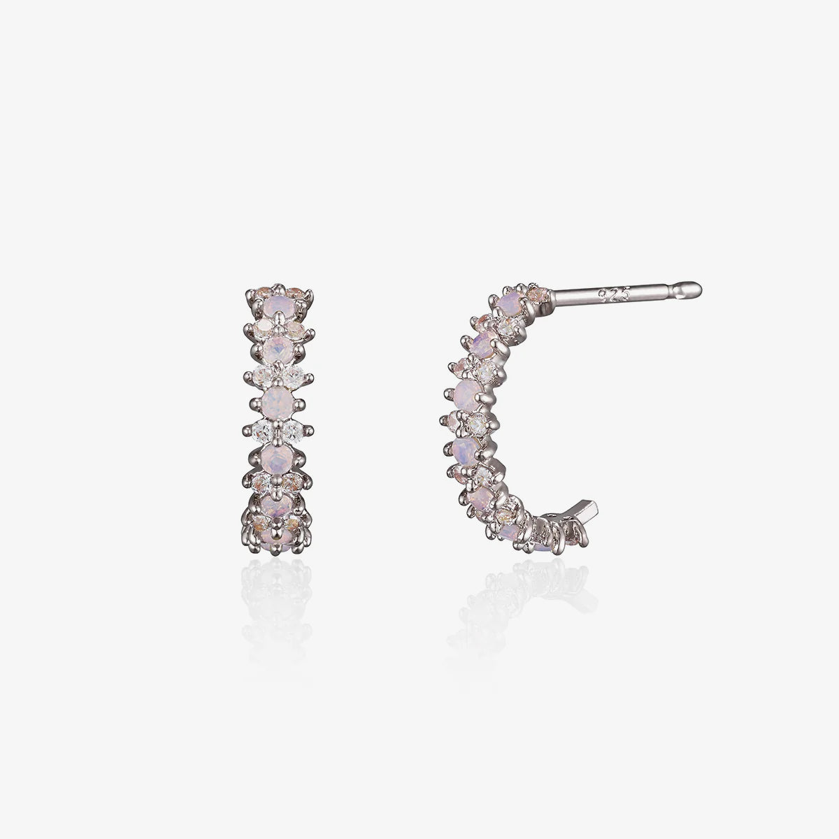 Snowflake semi-hoop earrings-5
