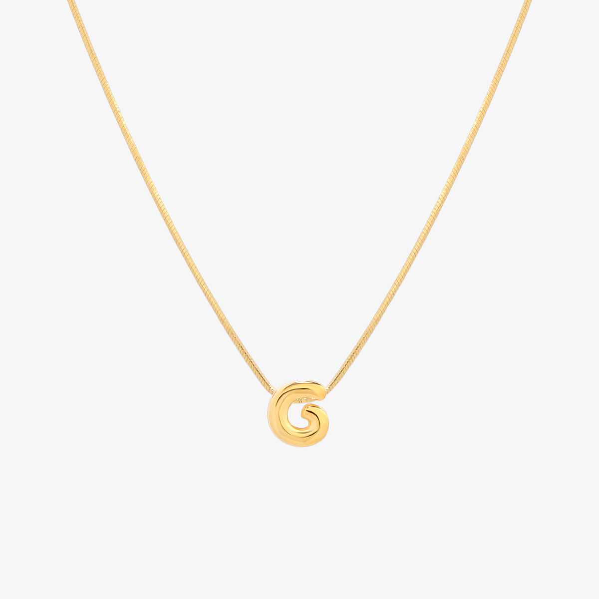 Bubble Initial Pendant Necklace (50cm)-6