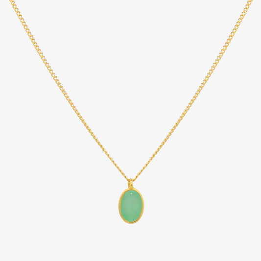 Gemstone oval pendant necklace-0