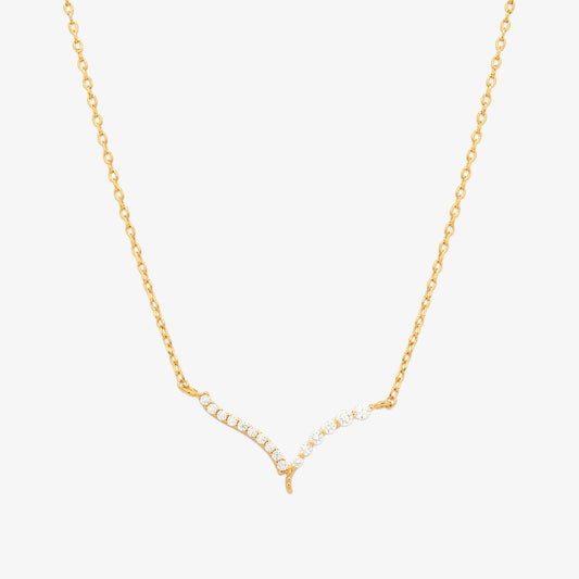 V-shape cubic necklace-0