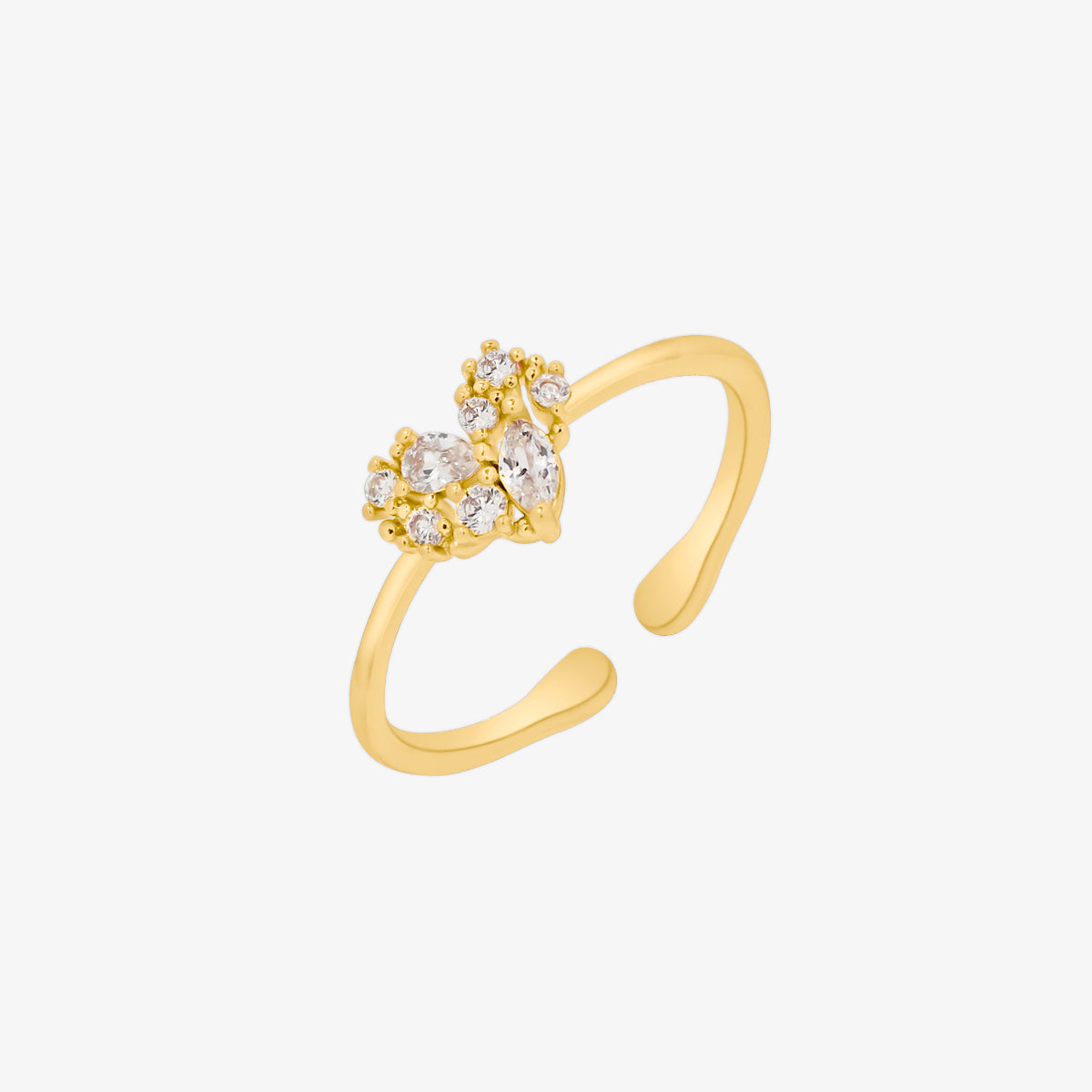 Cubic Love Heart Ring-0