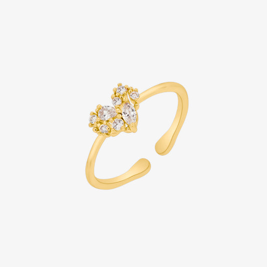 Cubic Love Heart Ring-0