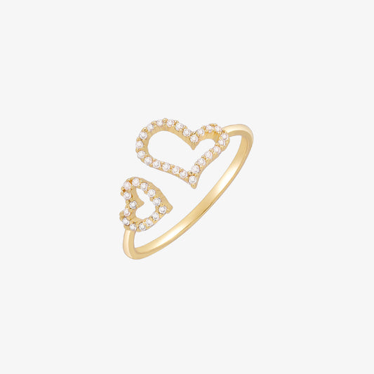 Double hearts ring-0
