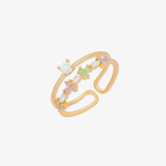 Layered Opal Bloom Ring-0