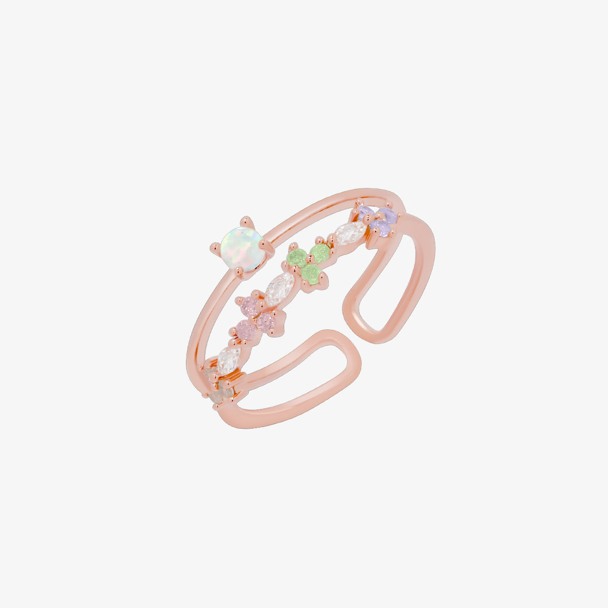 Layered Opal Bloom Ring-6