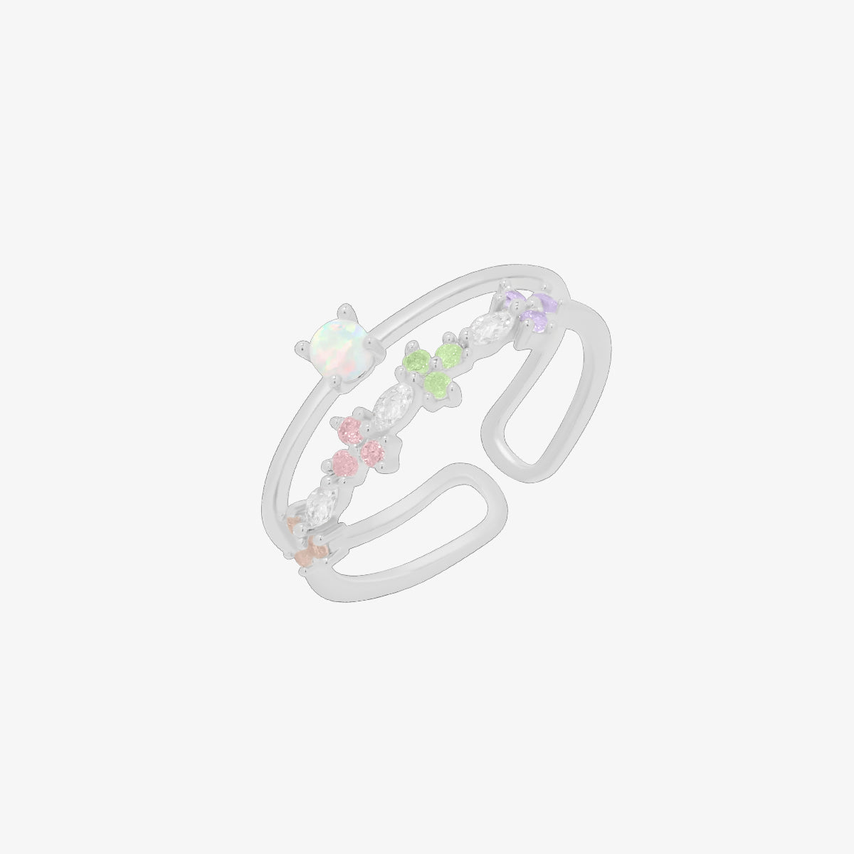 Layered Opal Bloom Ring-5